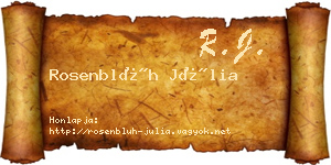 Rosenblüh Júlia névjegykártya